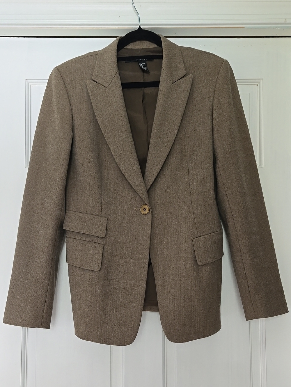 DKNY Brown Interior-Lined Wool Blend Jacket
